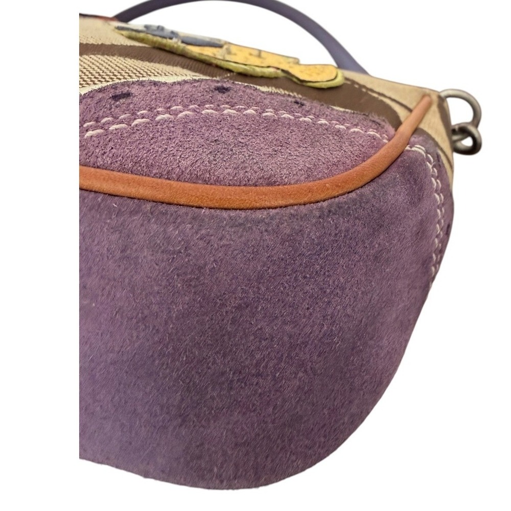 Coach Hamptons "Under the Sea" Fish Coral Shoulder Bag Purple Suede H05Q-1491 - Picture 7 of 13